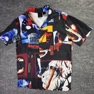 Friday the 13th Shirt Mens Small Black Jason Lives Horror Movie Graphic Rayon